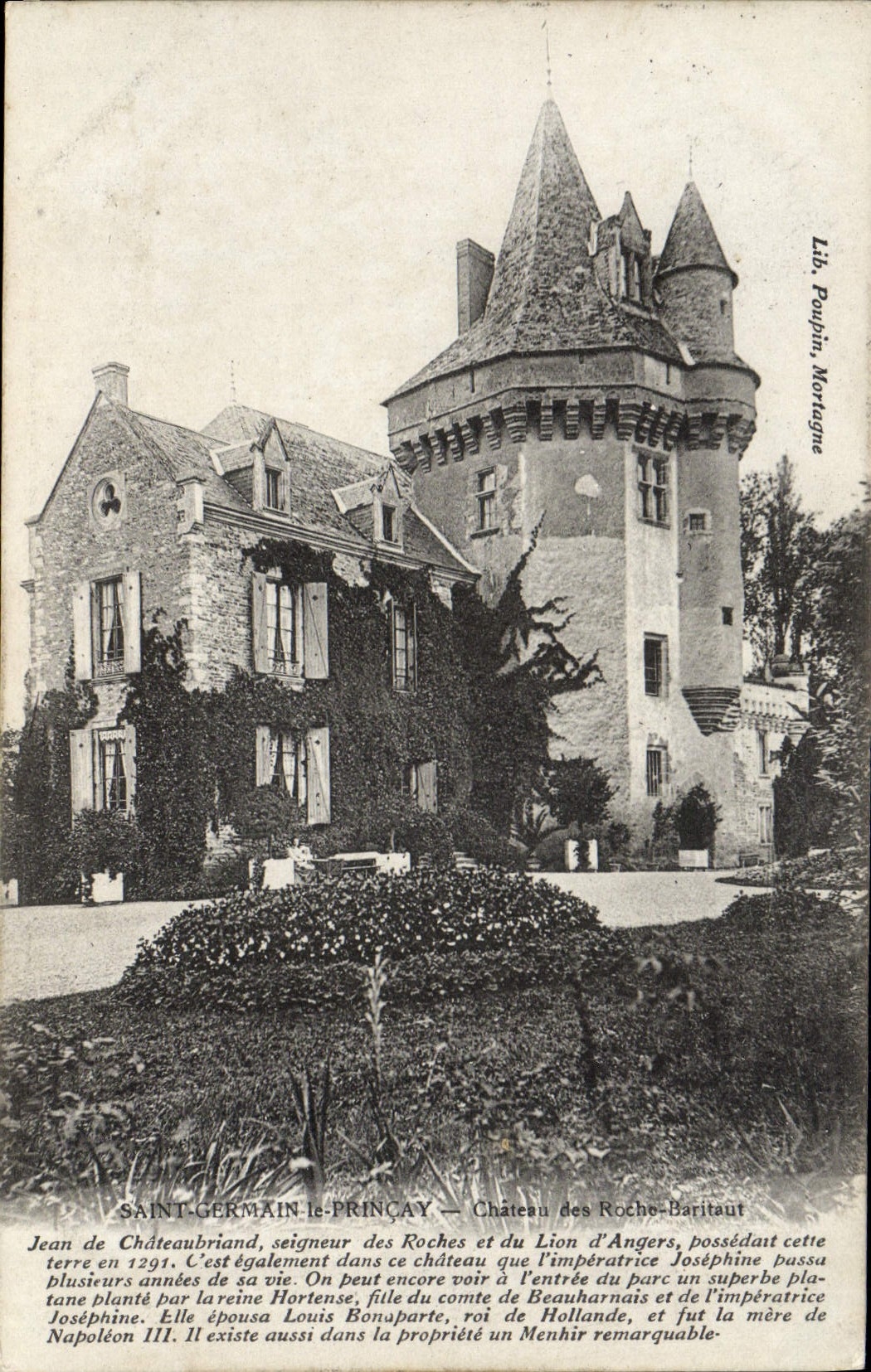Castillo de Princay de la POSTAL de la VENDIMIA Saint Germain de la roca de Baritaut