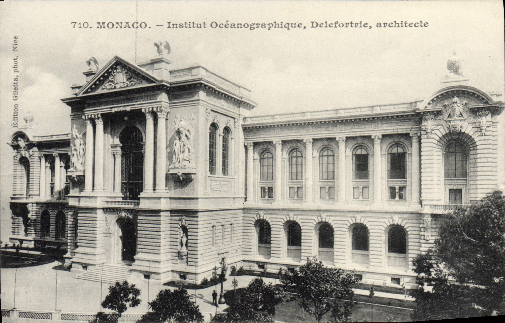 VINTAGE POSTCARD Oceanographical Monaco Institute Delefortrie