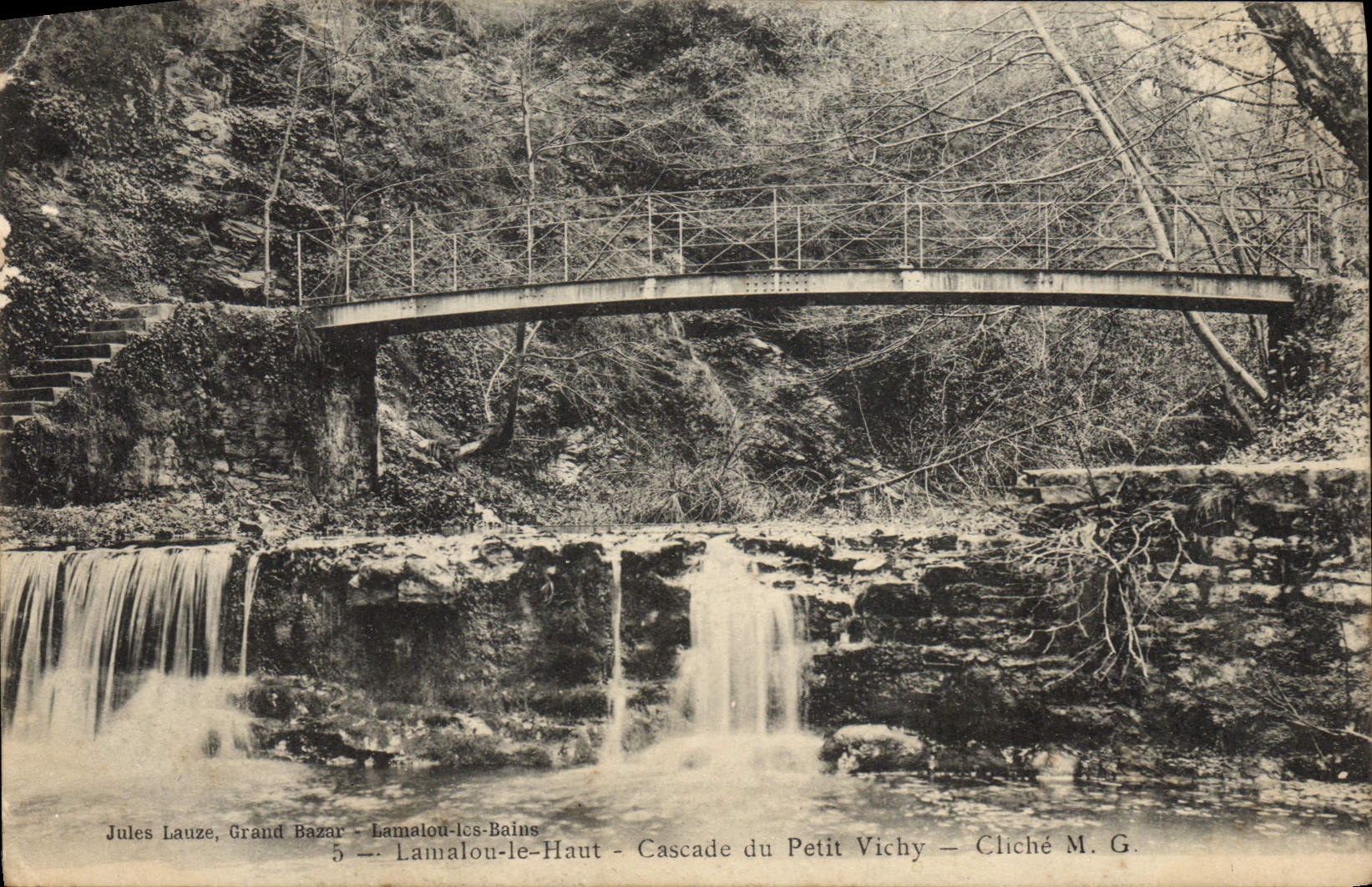 VINTAGE POSTCARD Lamalou the High one Cascades of Small Vichy