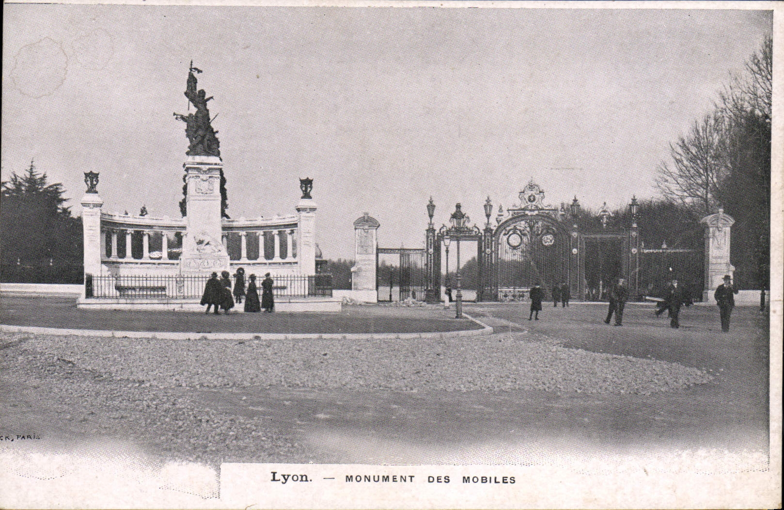 Monumento de Lyon de la POSTAL de la VENDIMIA de los móviles