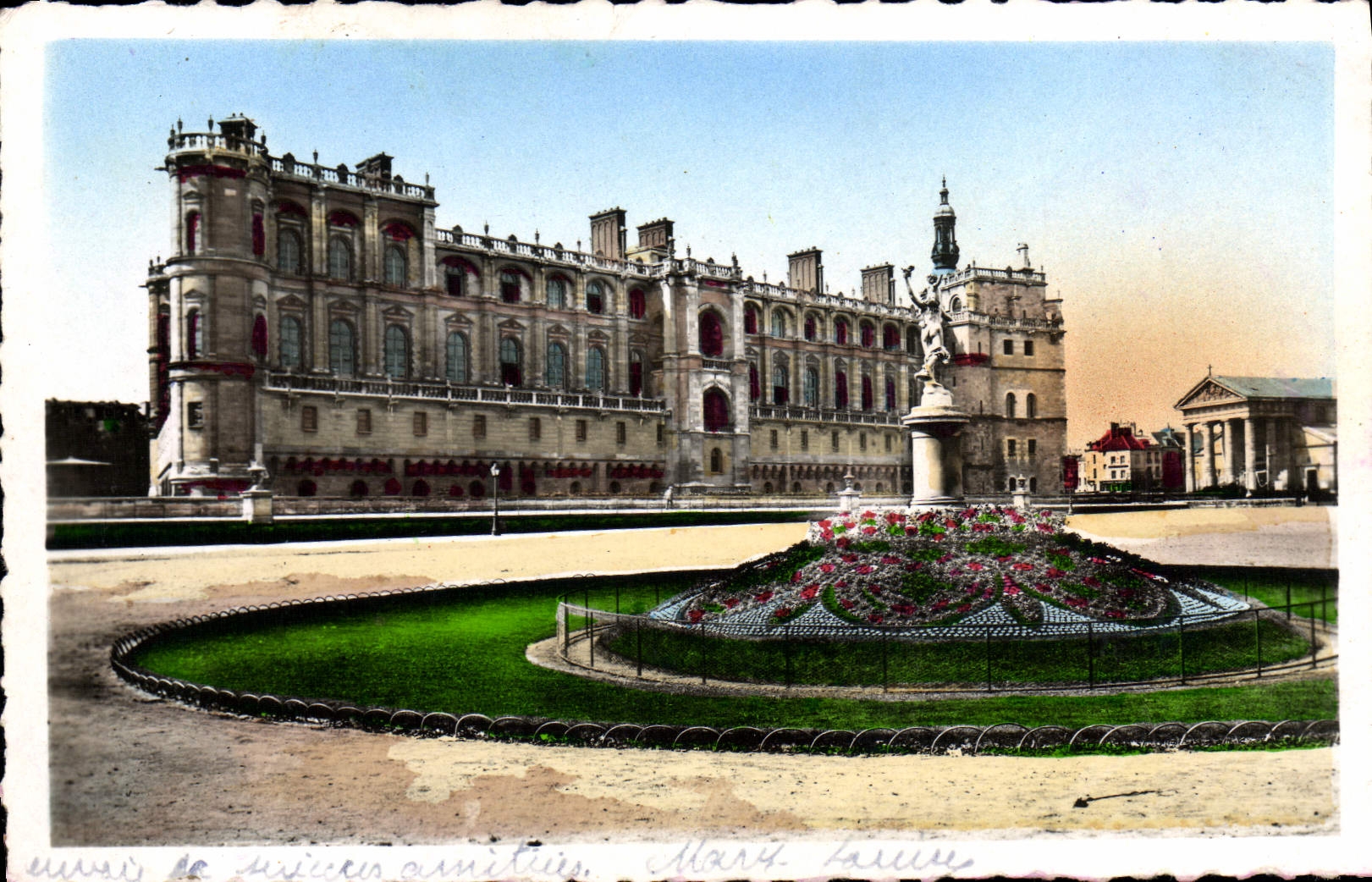 CPM Saint Germain En Laye Le Chateau l'Eglise la Gare