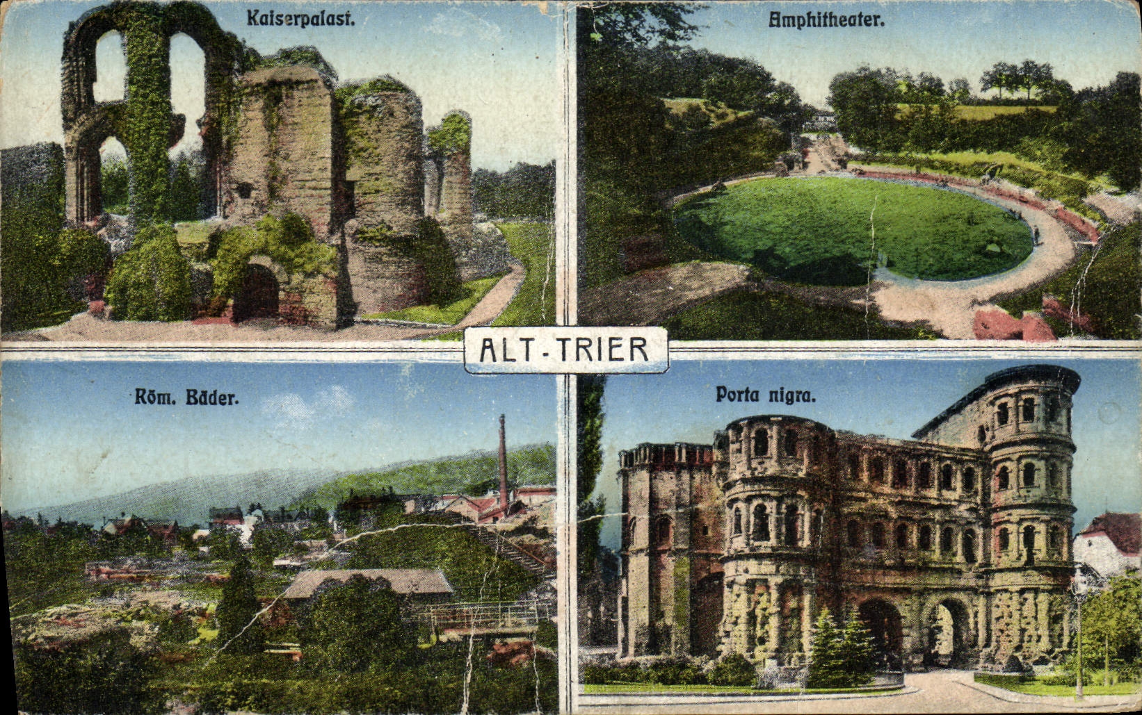 Trier de Kaiserpalasf Bmphitheater Alt de la POSTAL de la VENDIMIA