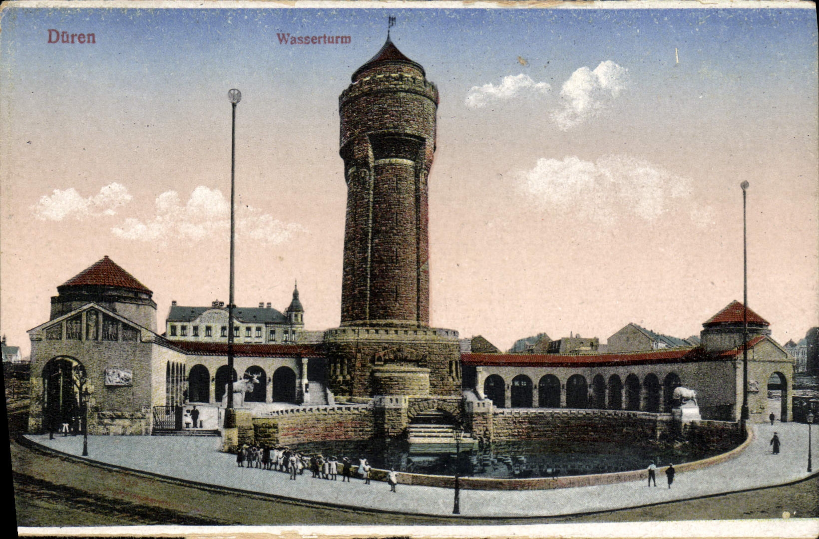 VINTAGE POSTCARD Duren Wasserturm