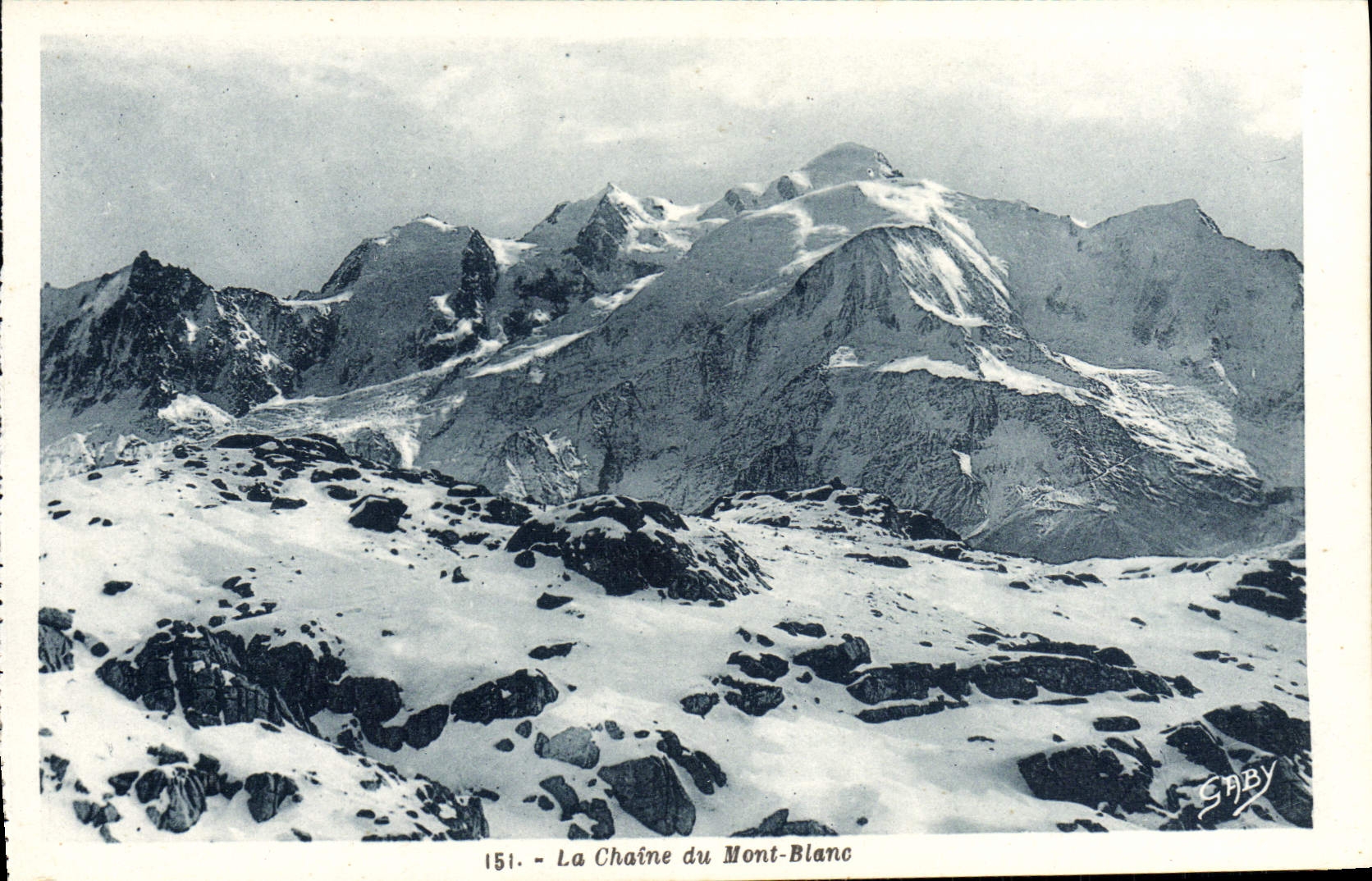 POSTAL de la VENDIMIA la cadena de Mont Blanc