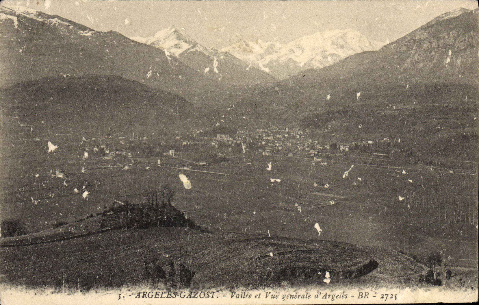 VINTAGE POSTCARD Argeles Gazost Valley and View of Argeles