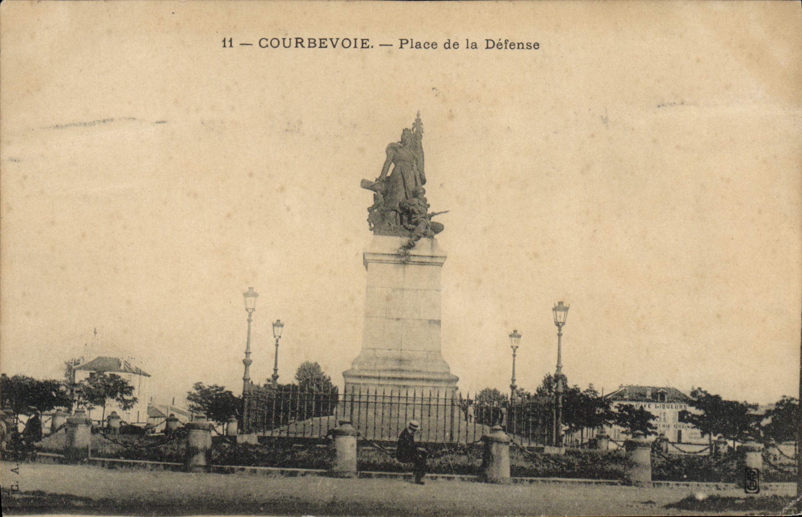 VINTAGE POSTCARD Courbevoie Places Defense