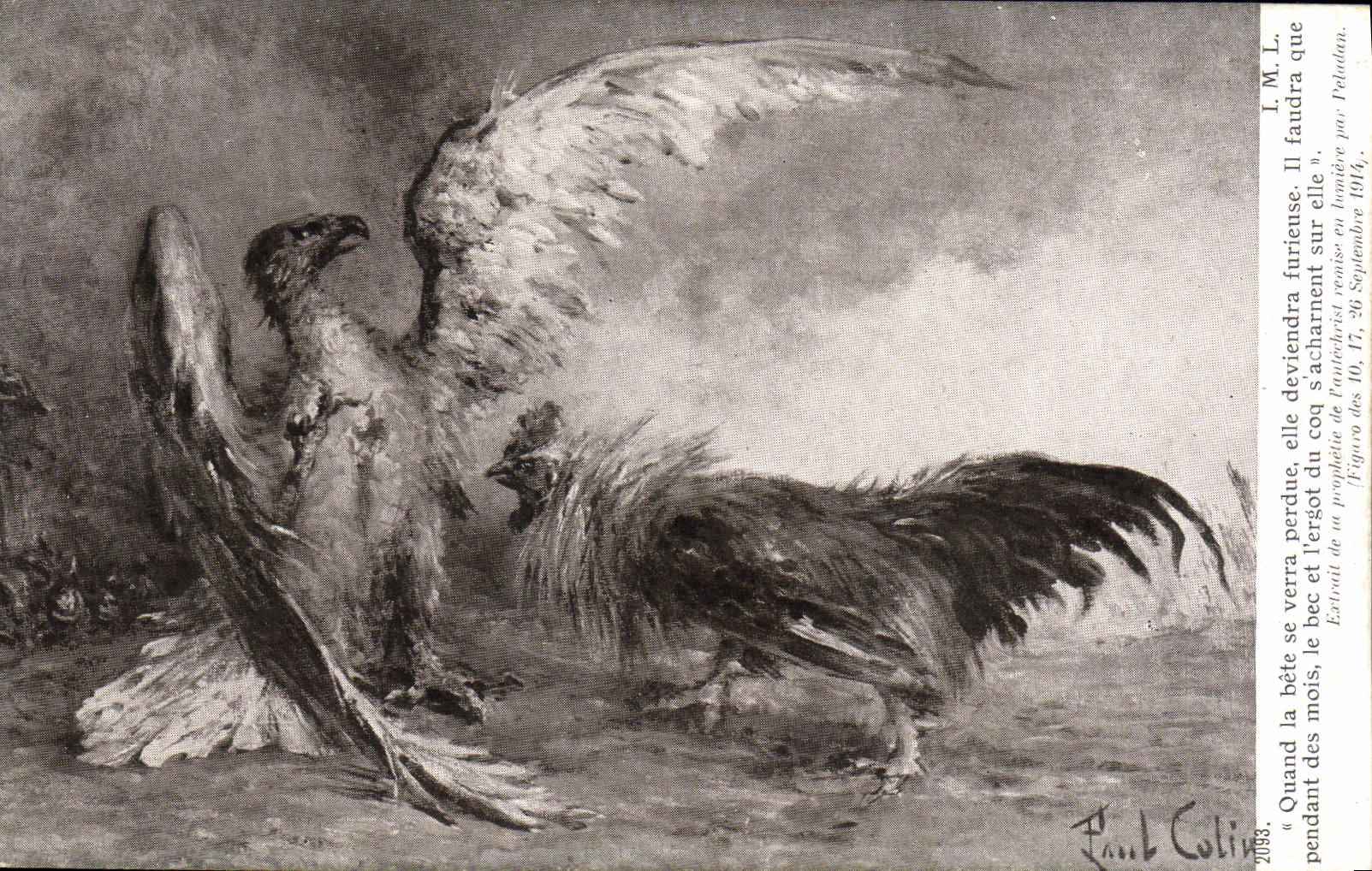 VINTAGE POSTCARD Eagle Cock Militaria Paul Hake