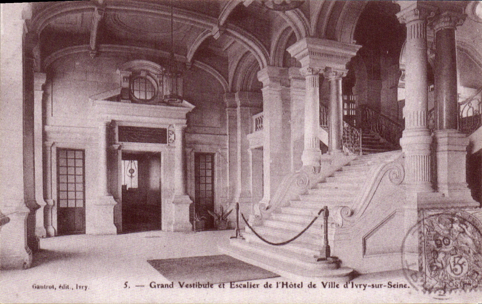 REPRO Ivry On the Seine Large Vestibude and Escalier of the Town hall
