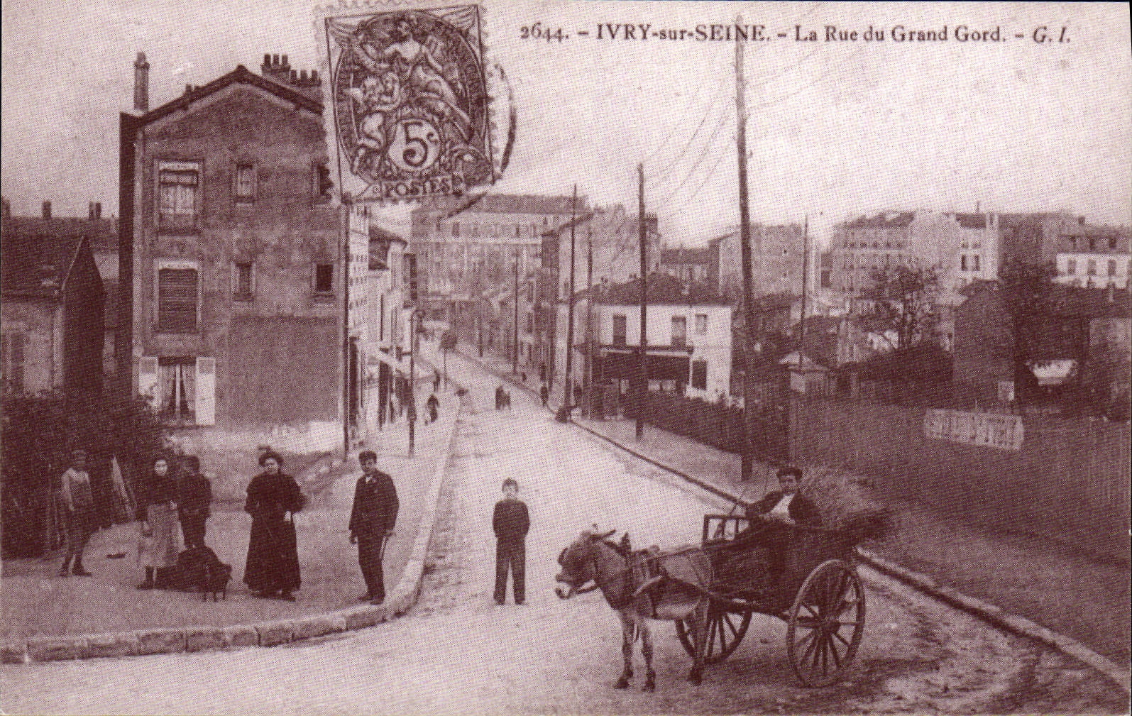 REPRO Ivry On the Seine the Street of Large Gord Ass Cart