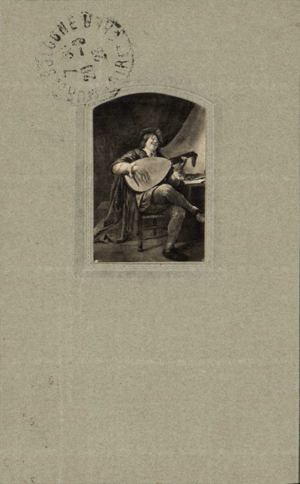 Folklore de la música del trovador de la fantasía de la POSTAL de la VENDIMIA