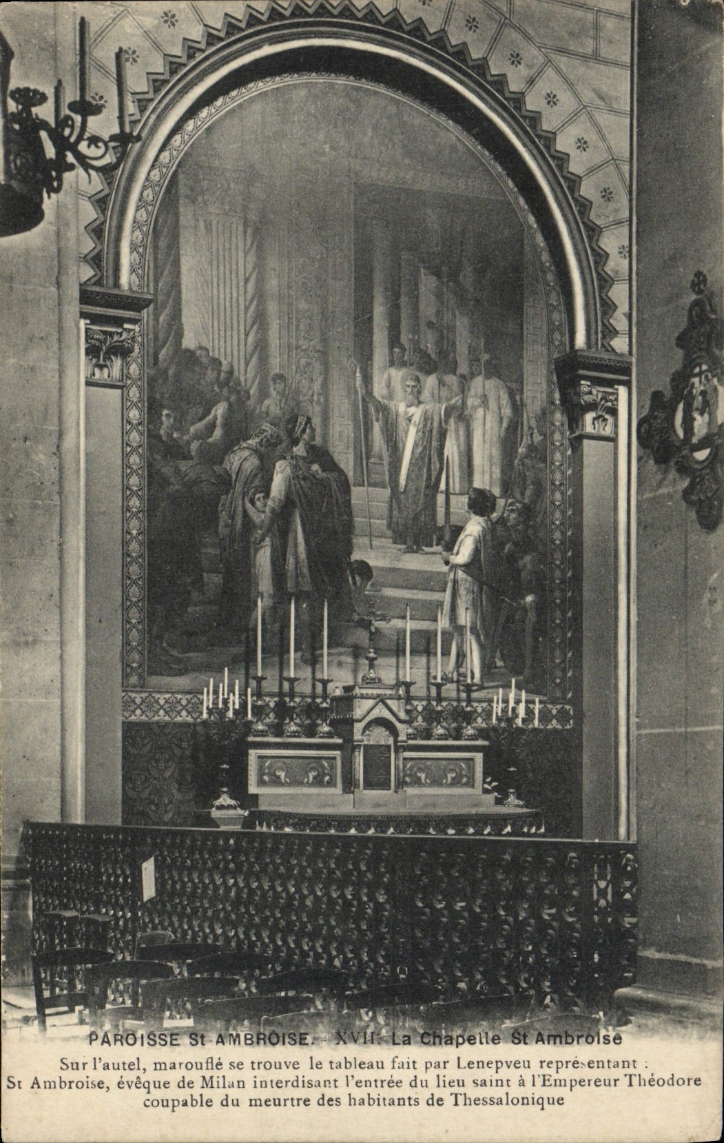 VINTAGE POSTCARD Parish Saint Ambroise La Chapelle Holy Ambroise