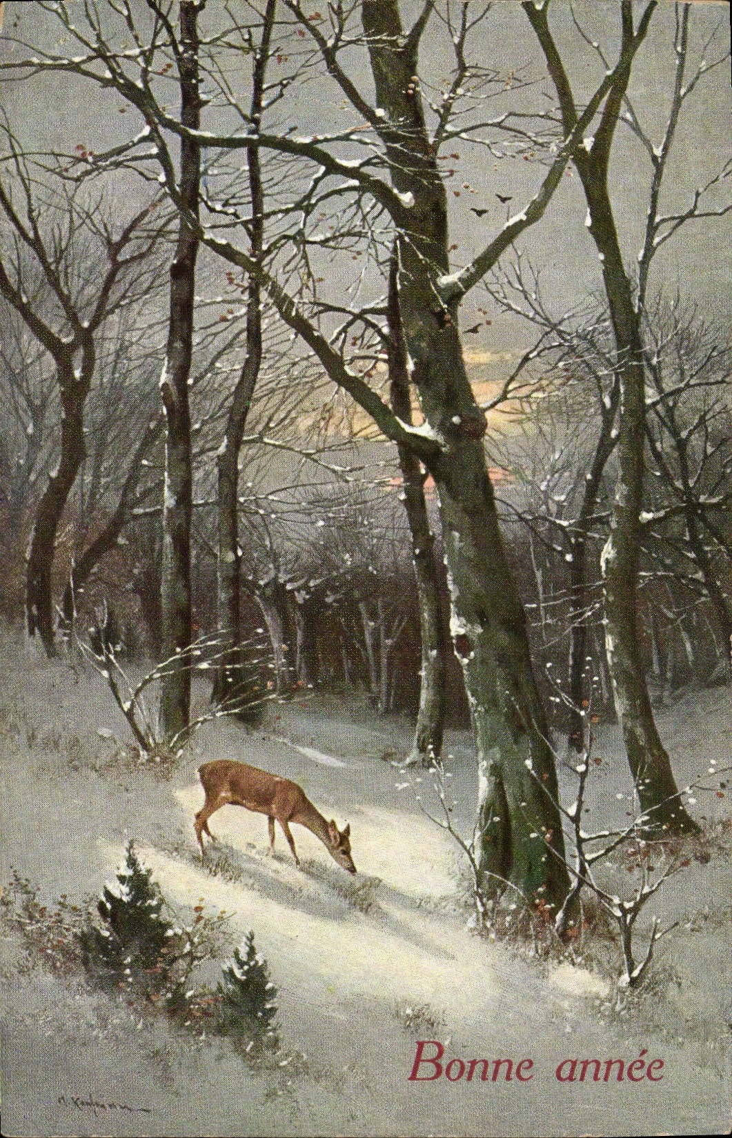 VINTAGE POSTCARD Fantasy Hind Happy New Year