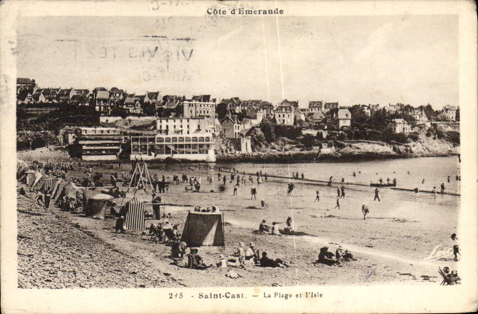 VINTAGE POSTCARD Holy Cast the Beach and Isle