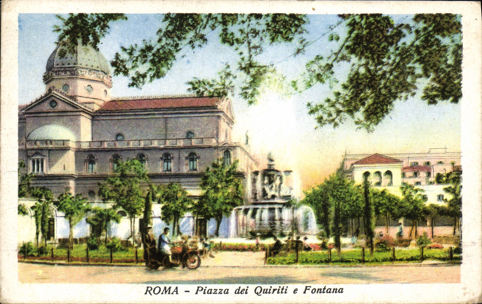 Plaza Dei Quiriti E Fontana de Roma de la POSTAL de la VENDIMIA