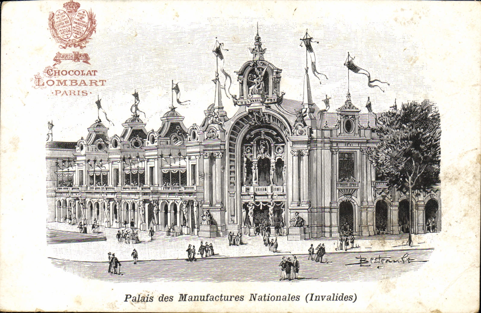 CPA Palais Des Manufactures Nationales Paris Invalides Chocolat lombart