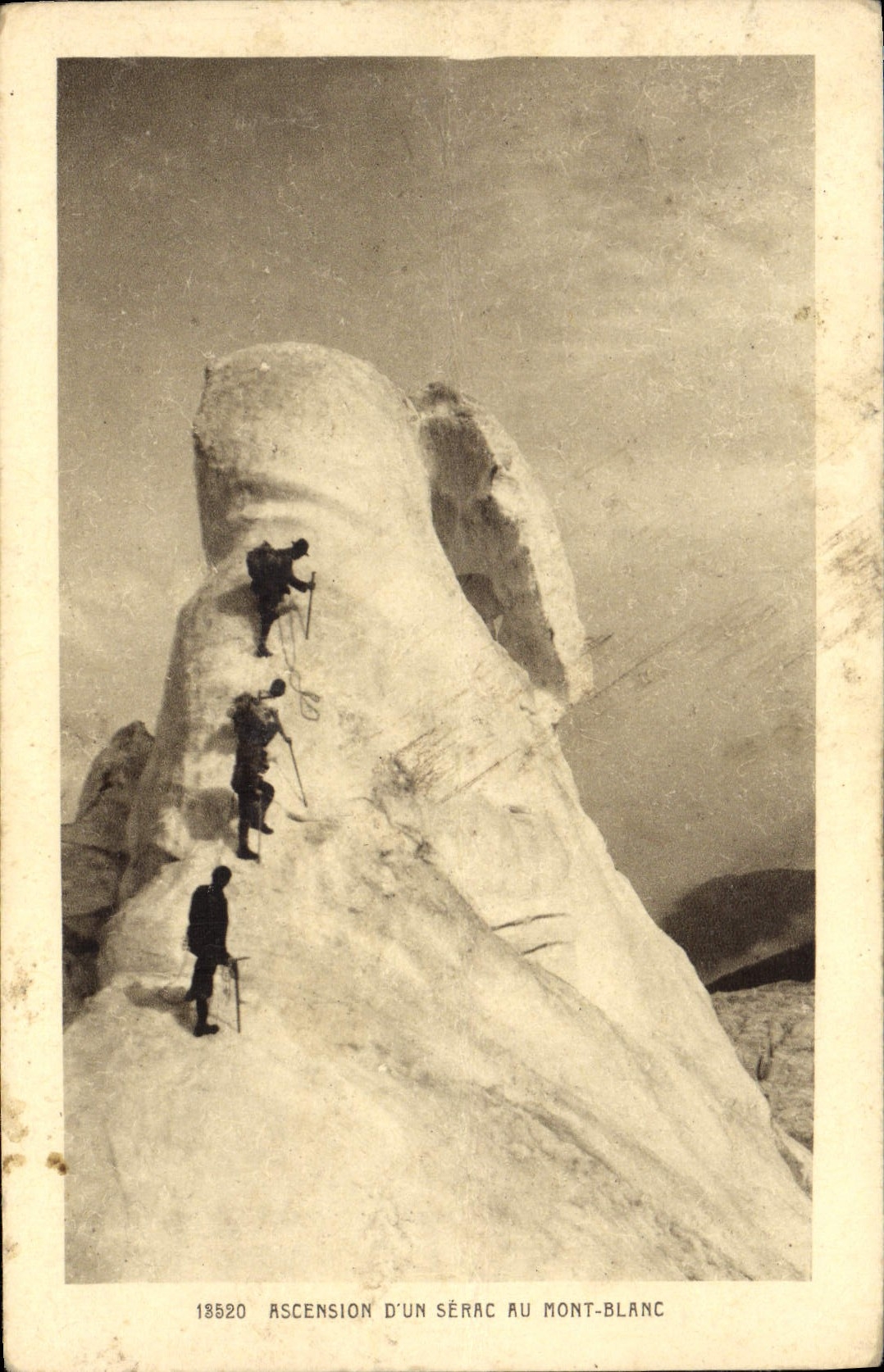 VINTAGE POSTCARD Climbing Dun Serac In Mont Blanc Alpinism