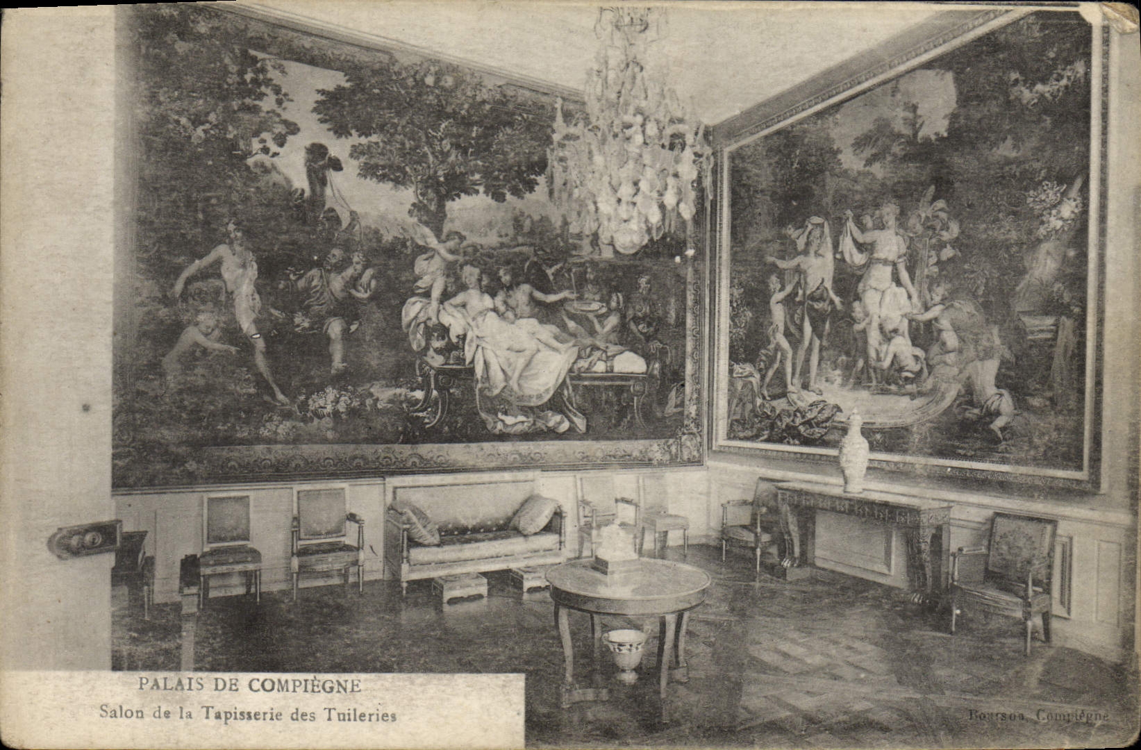 Paladar de la POSTAL de la VENDIMIA de la sala de estar de Compiegne de la tapicería de Tileries