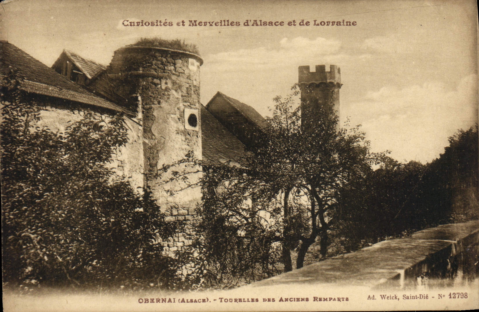 VINTAGE POSTCARD Obernai Turrets of the old walls