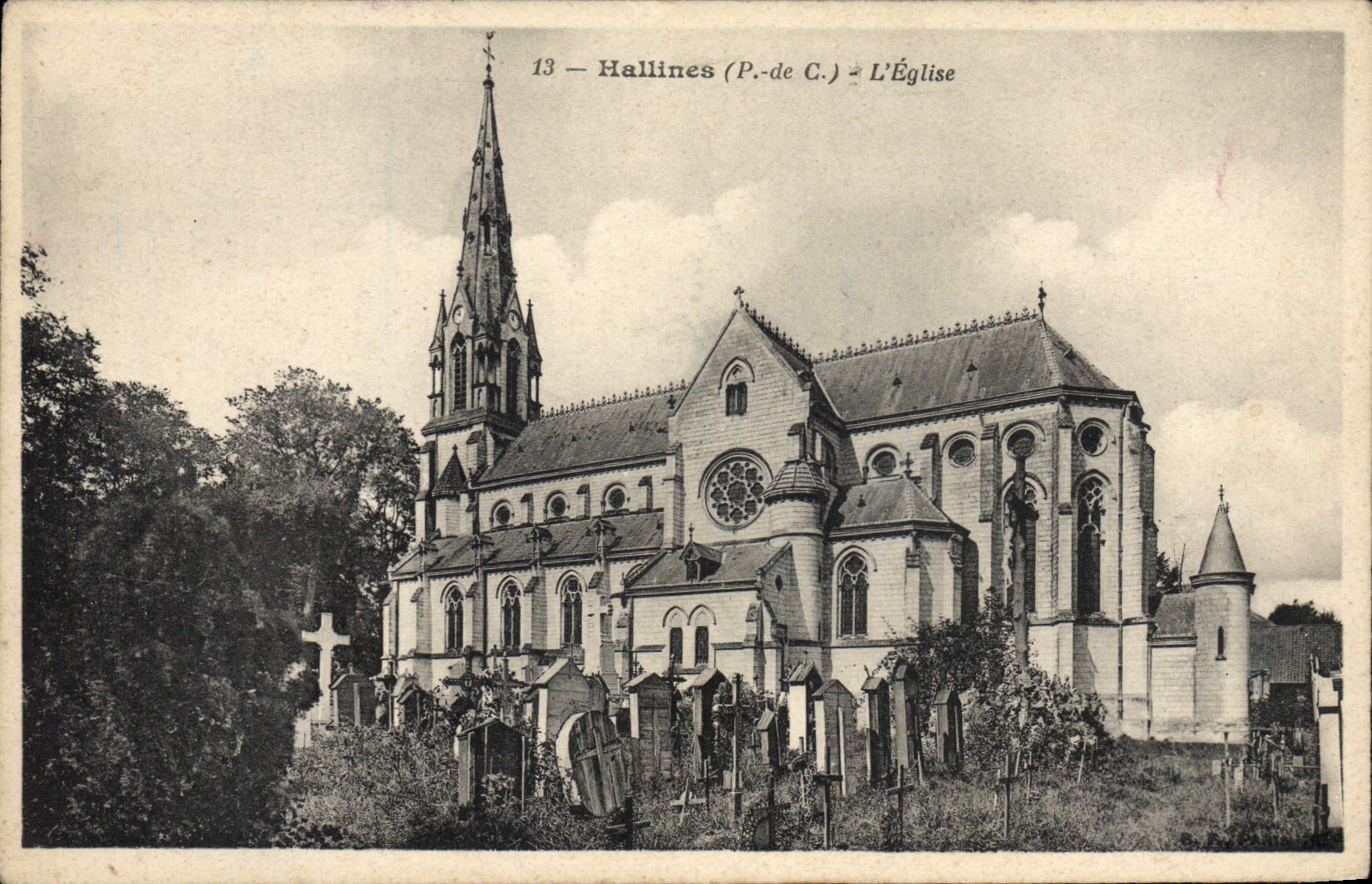 CPA Hallines L'Eglise Cimetiere 