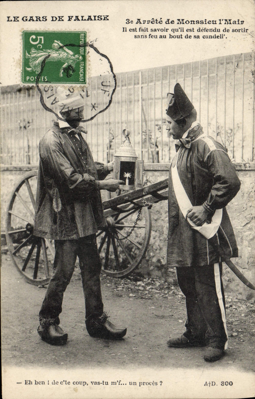 VINTAGE POSTCARD the Cliff Guy Stopped of Monssieu Mair Folklore