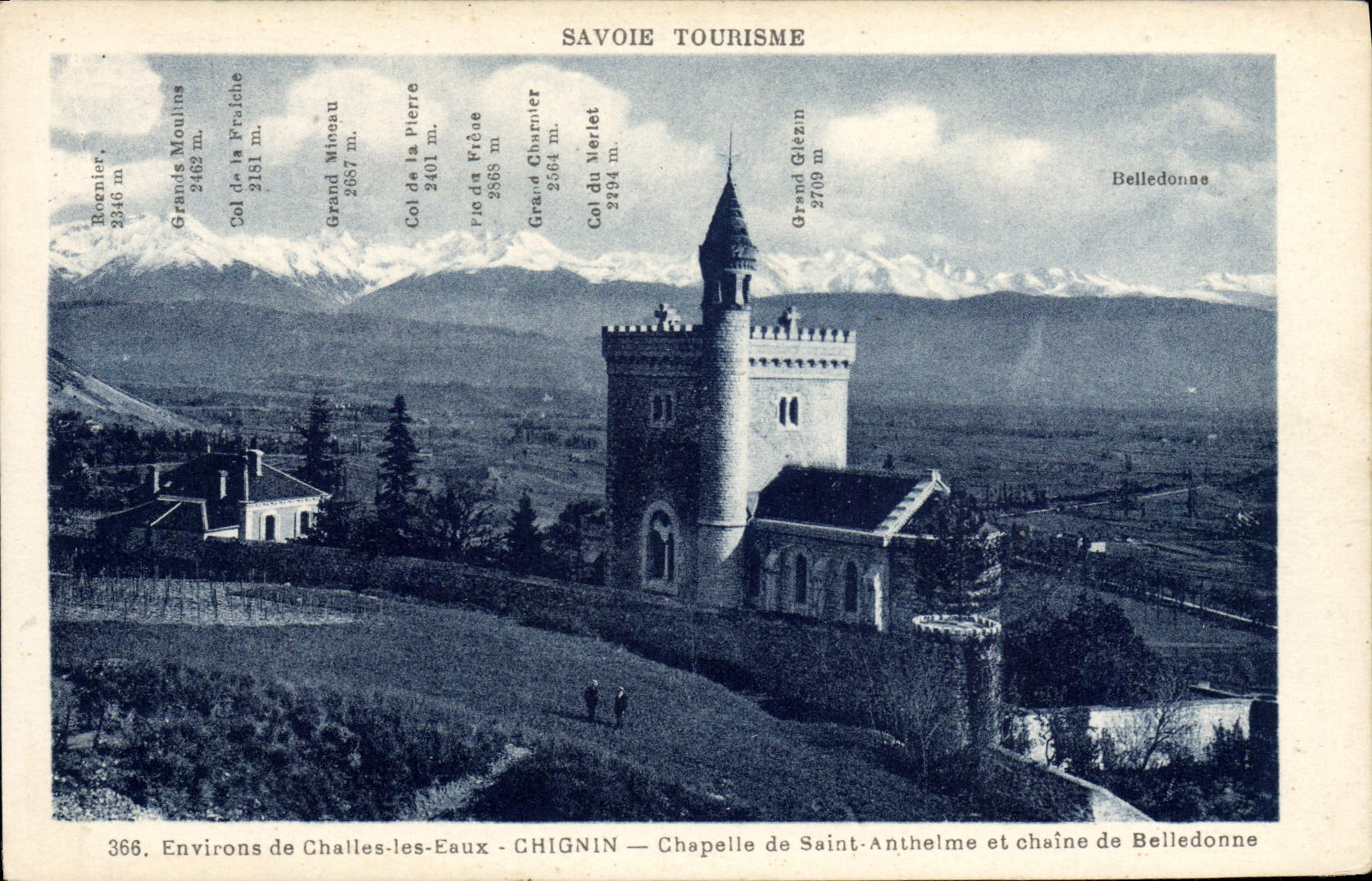 VINTAGE POSTCARD Surroundings of Shawls water Chignin Vault Of Anthelme Saint And Chaine Of chain of Belledonne