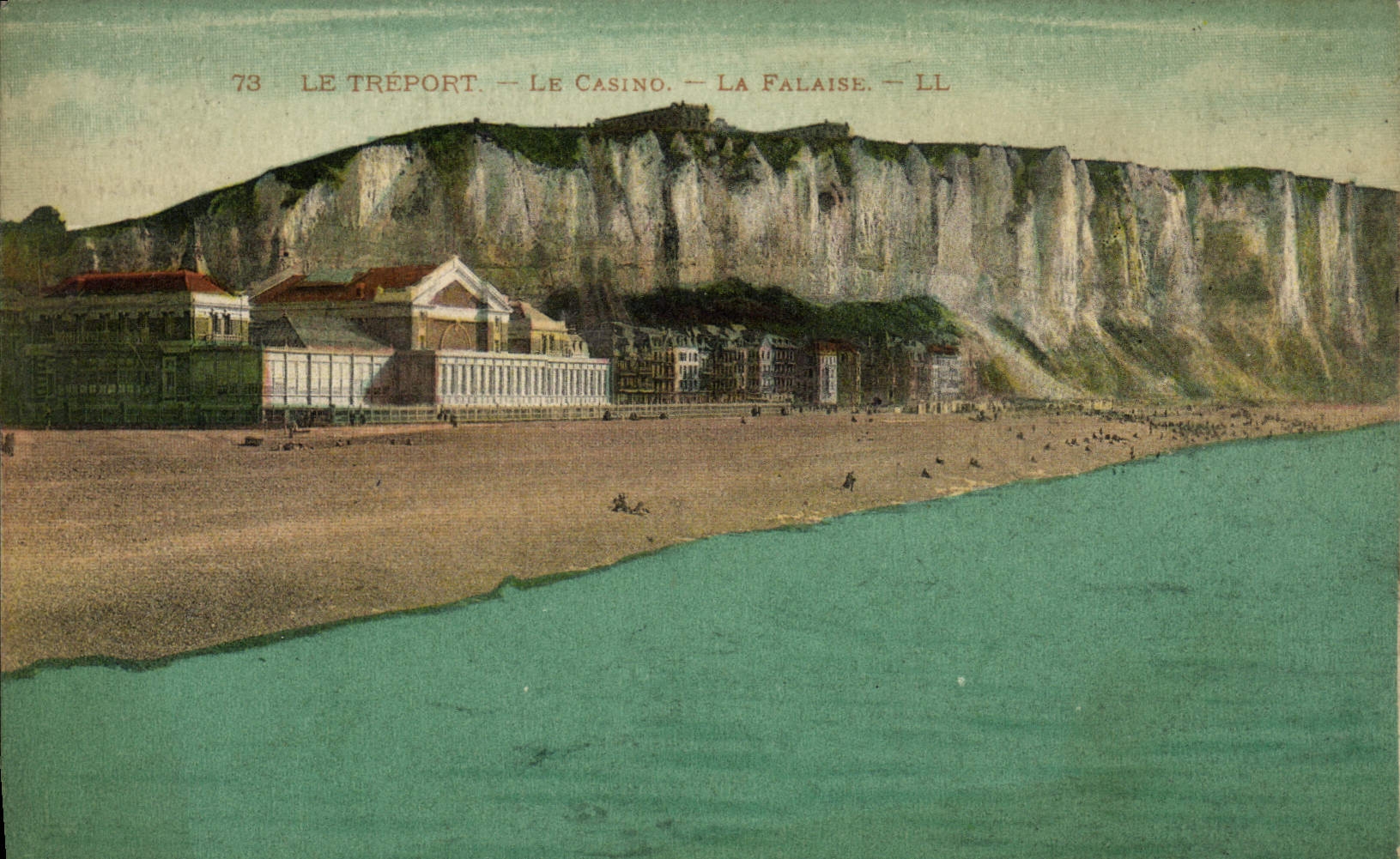 VINTAGE POSTCARD Treport the Casino the Cliff
