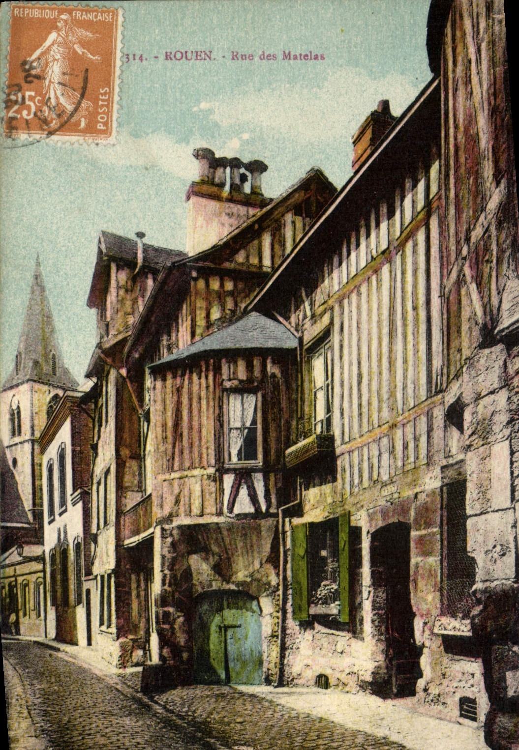 VINTAGE POSTCARD Rouen Street Of the Mattresses