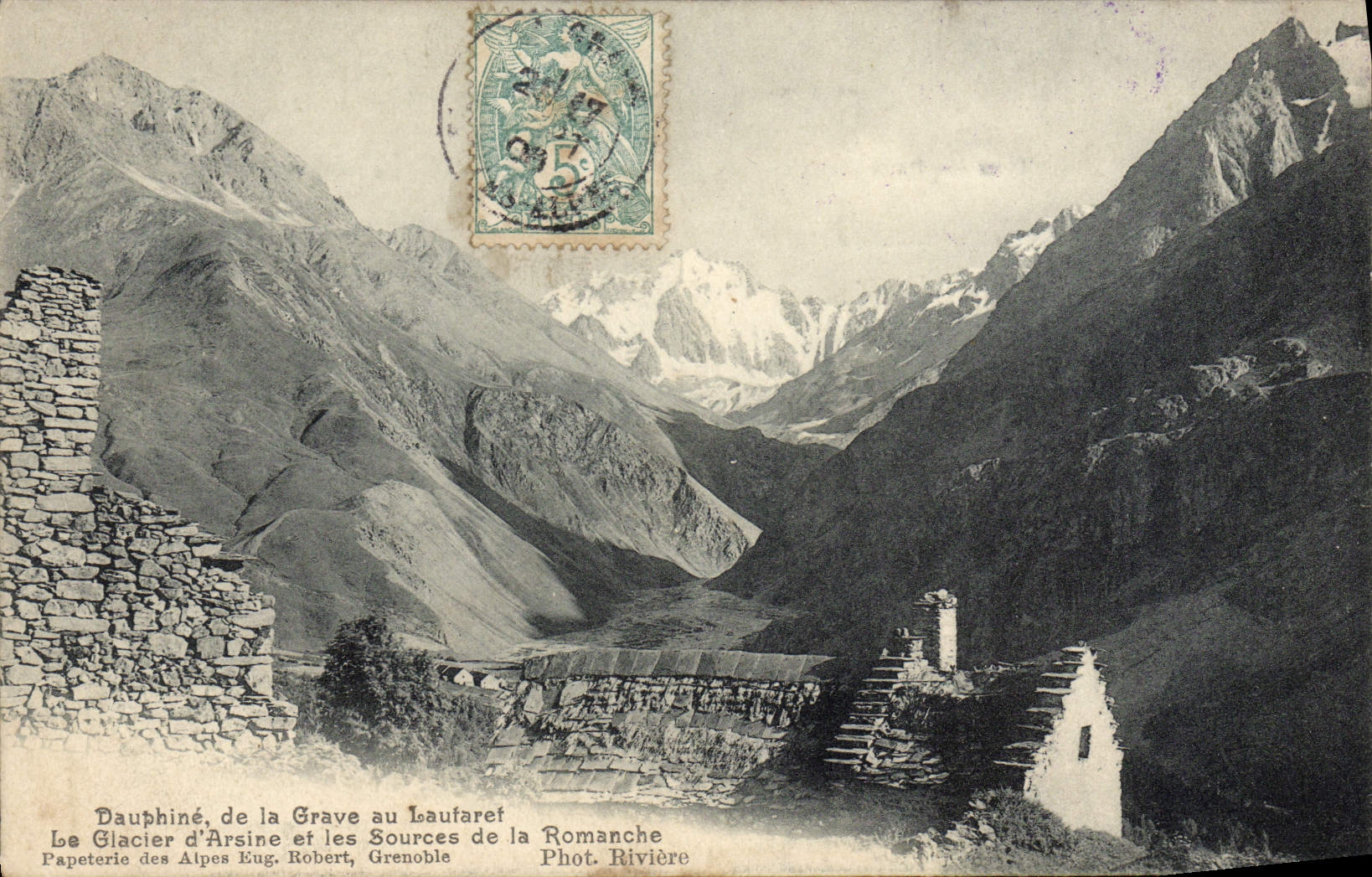 CPA Daphine De La Grave Au Lautaret Le glacier d'Arsine et les sources de la Romanche 