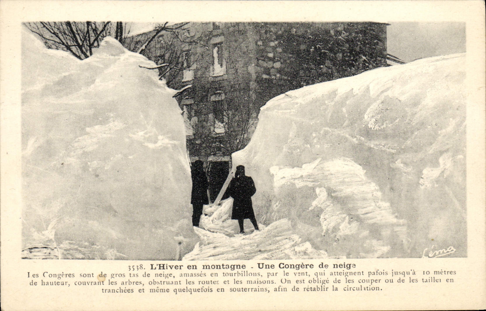 VINTAGE POSTCARD the Winter In Mountain a Snow-drift Of Snow