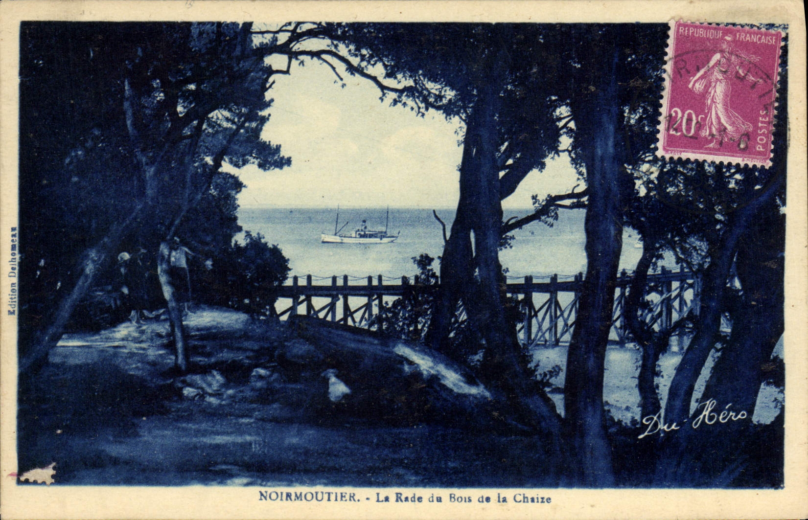 VINTAGE POSTCARD Noirmoutier Roads Of the Wood of Chaize