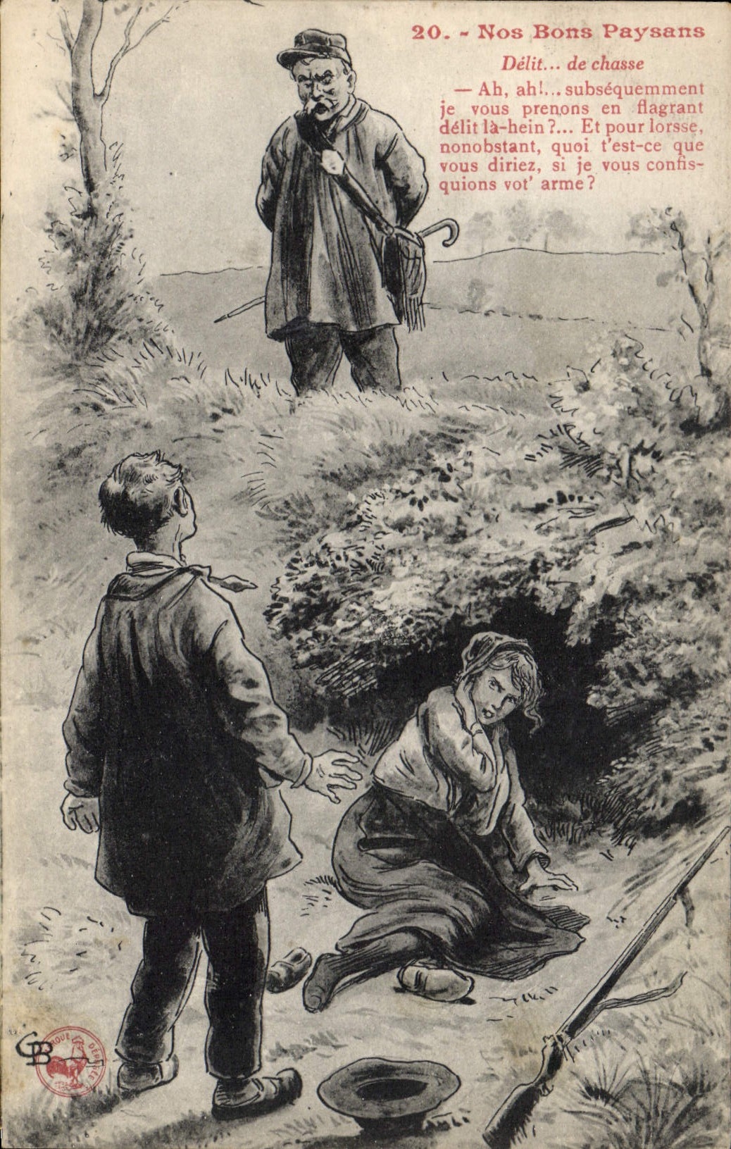 VINTAGE POSTCARD Our Good Peasants Folklore