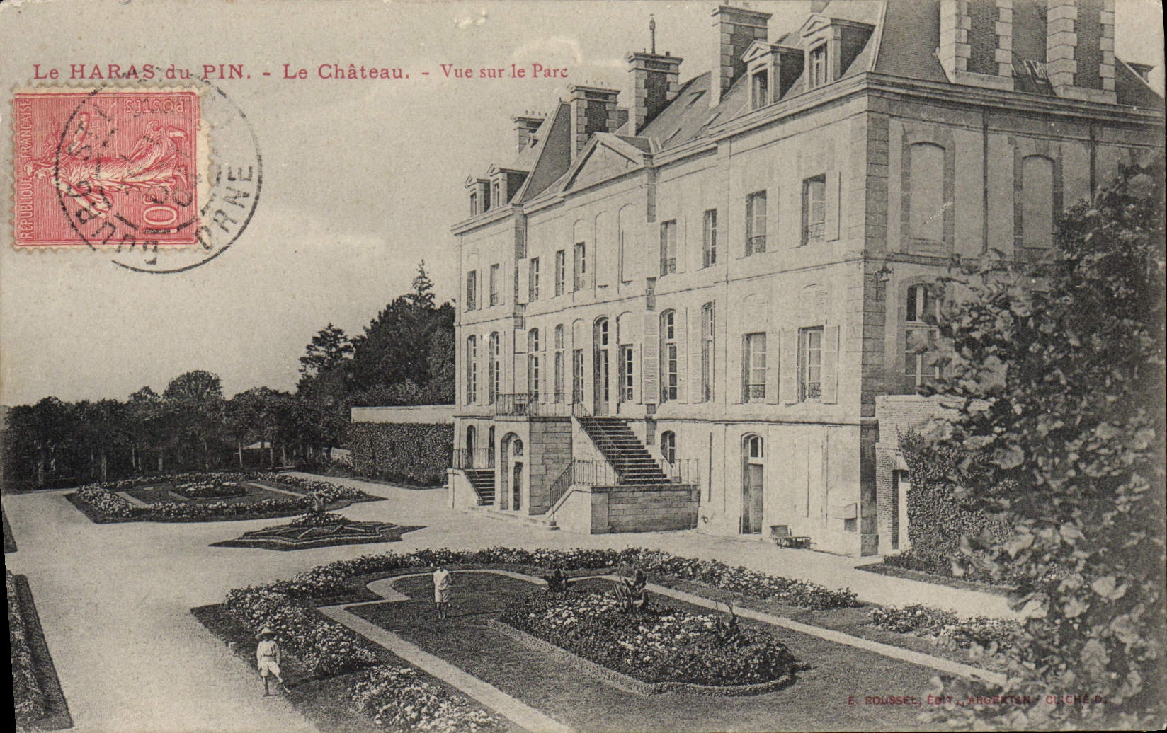 CPA La Haras Du Pin Le Chateau Vue Sur Le Parc