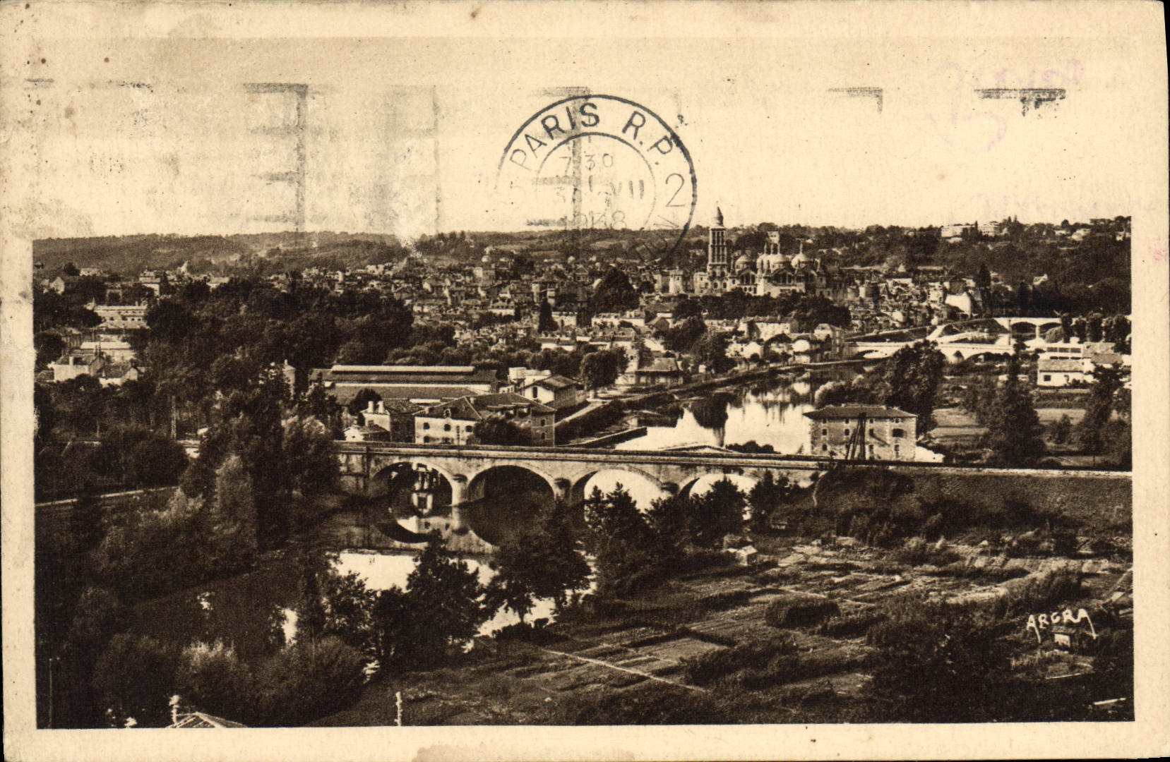 VINTAGE POSTCARD Périgueux View