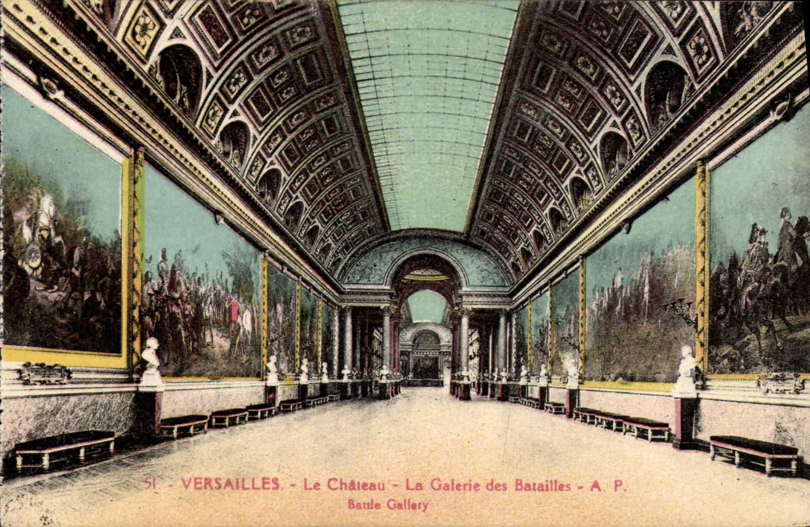 CPA Versailles Le Chateau La Galerie Des Batailles