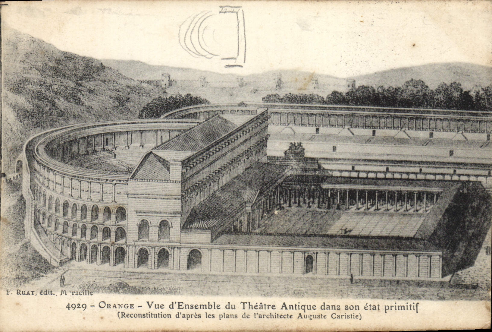 CPA Orange Vue D'Ensemble Du Theatre Antique Dans Son Etat primitif