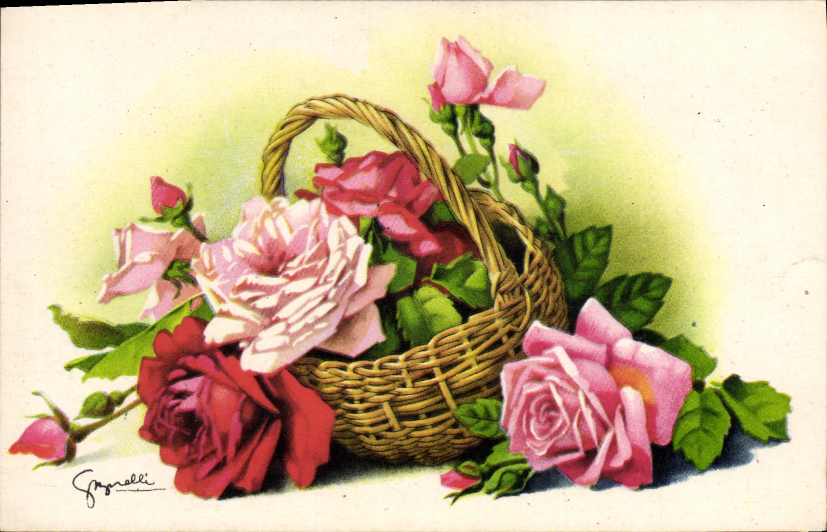 CPA Fantaisie Fleurs Roses