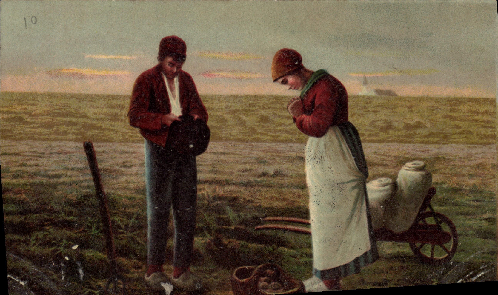 VINTAGE POSTCARD Glaneurs Fantasy