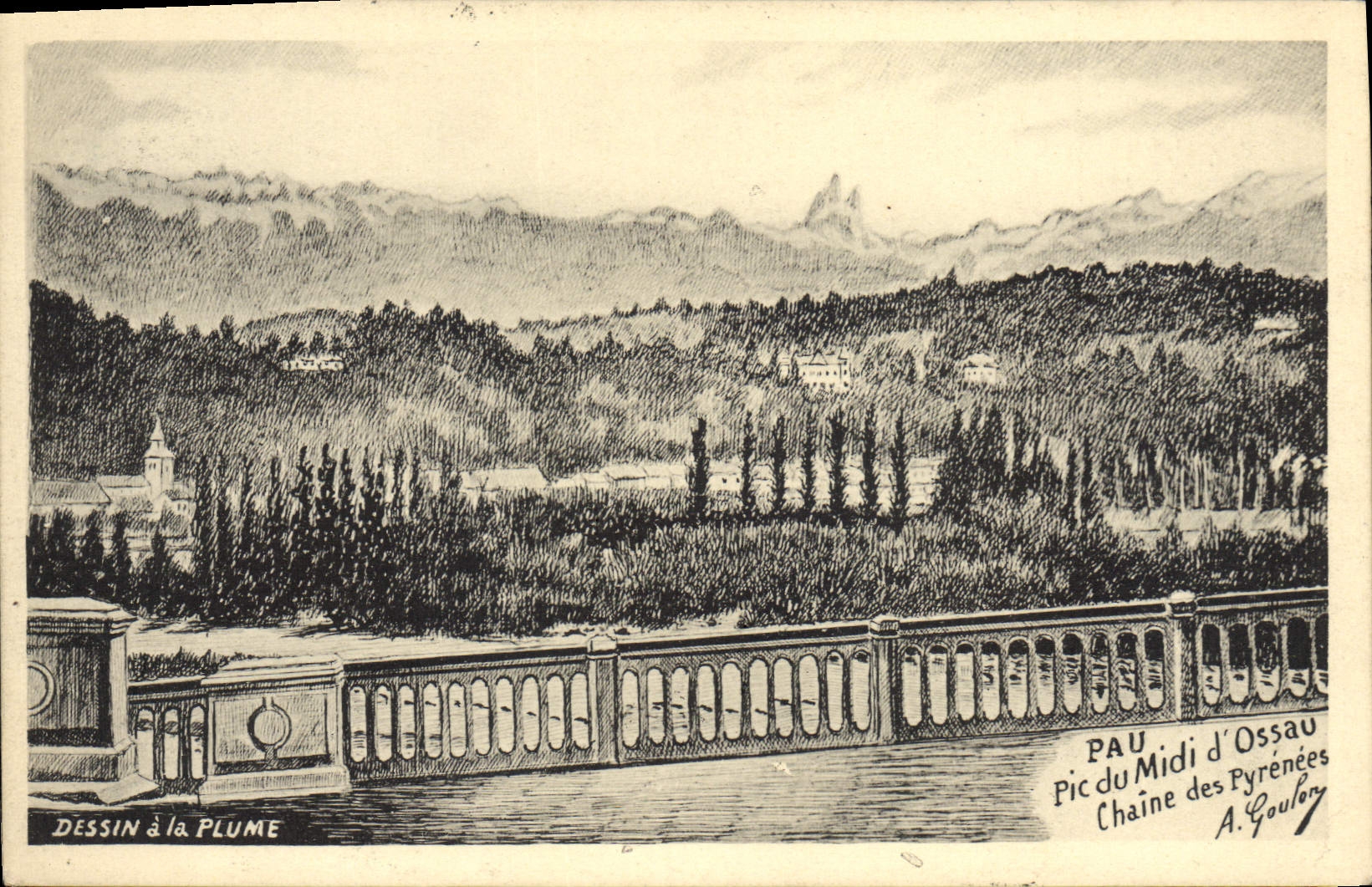 MODERN CARD Pau Peak Of the South of Ossau