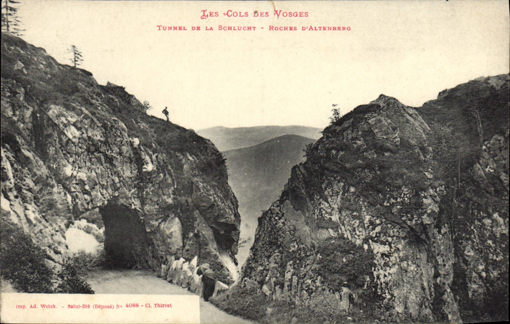 VINTAGE POSTCARD Collars Of the Vosges Tunnel Of Schlucht Rocks of Altenberg