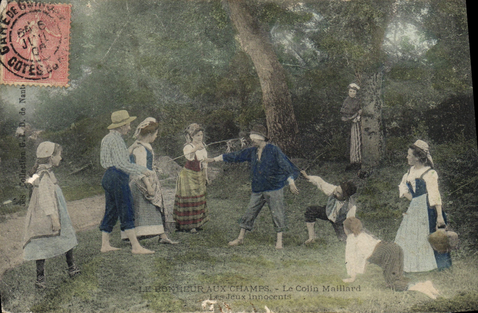 CPA Le Bonheur aux Champs Le Colin Maillard Les jeux innocents Folklore 