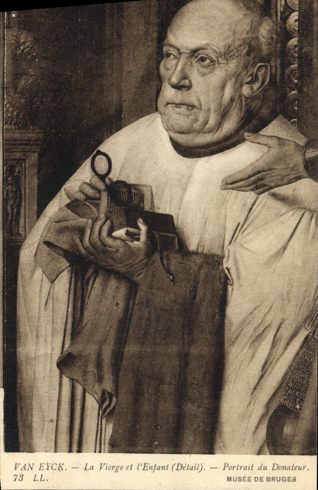 CPA Van Eyck La Vierge et l'Enfant Portrait du Donateur Musee de Bruges 