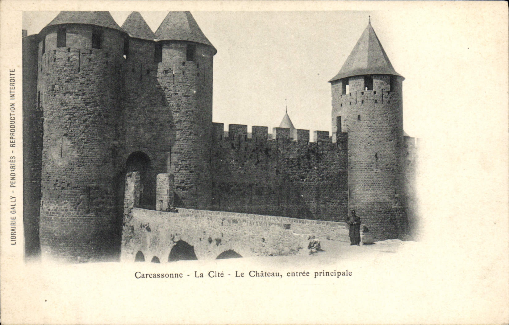 POSTAL Carcasona ISCED de la VENDIMIA la entrada principal del castillo