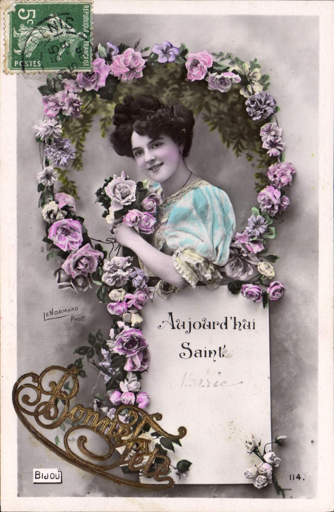 VINTAGE POSTCARD Fantasy Woman Sainte Marie