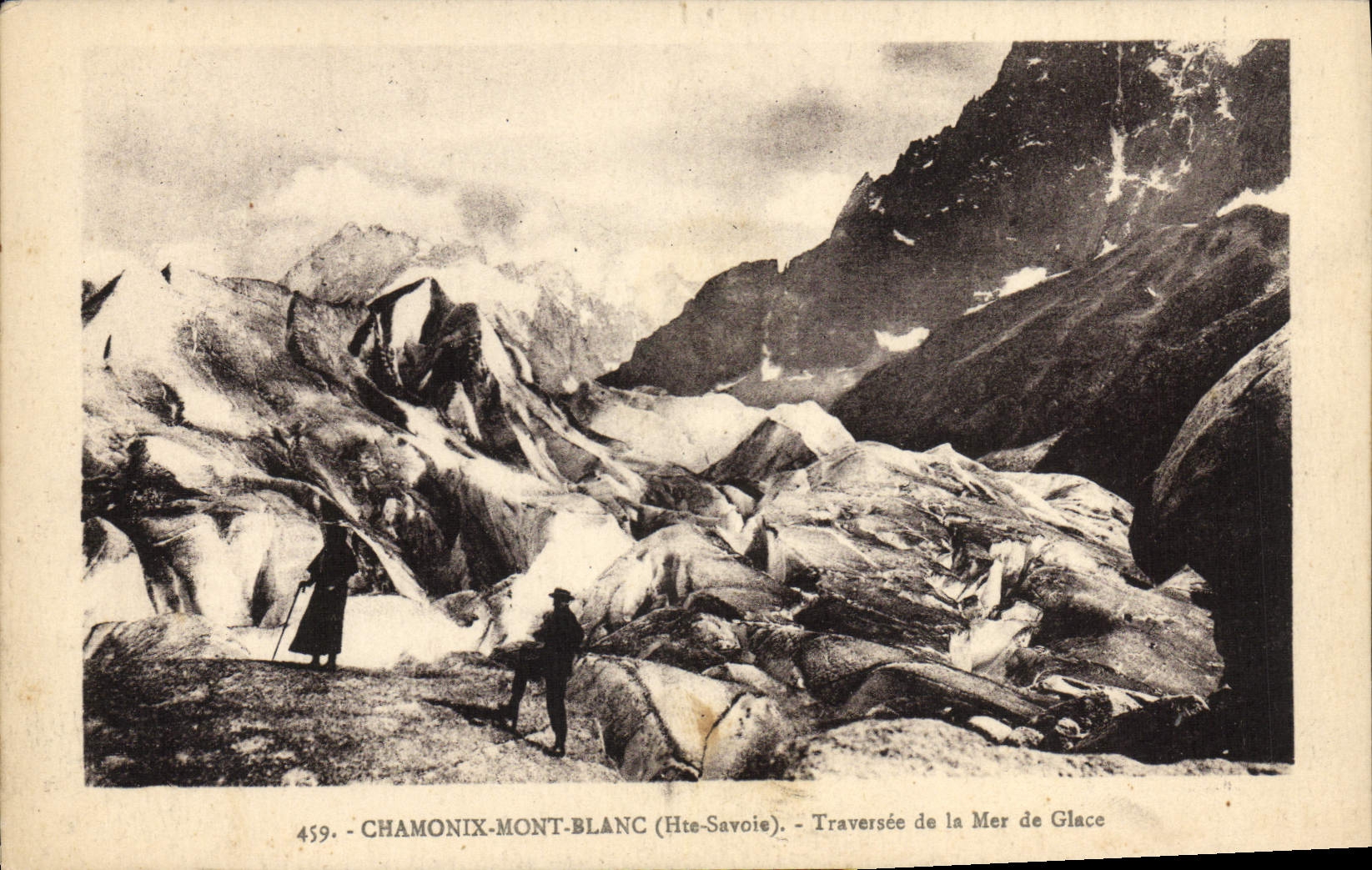 Travesía blanca de Chamonix Moint de la POSTAL de la VENDIMIA del mar del hielo