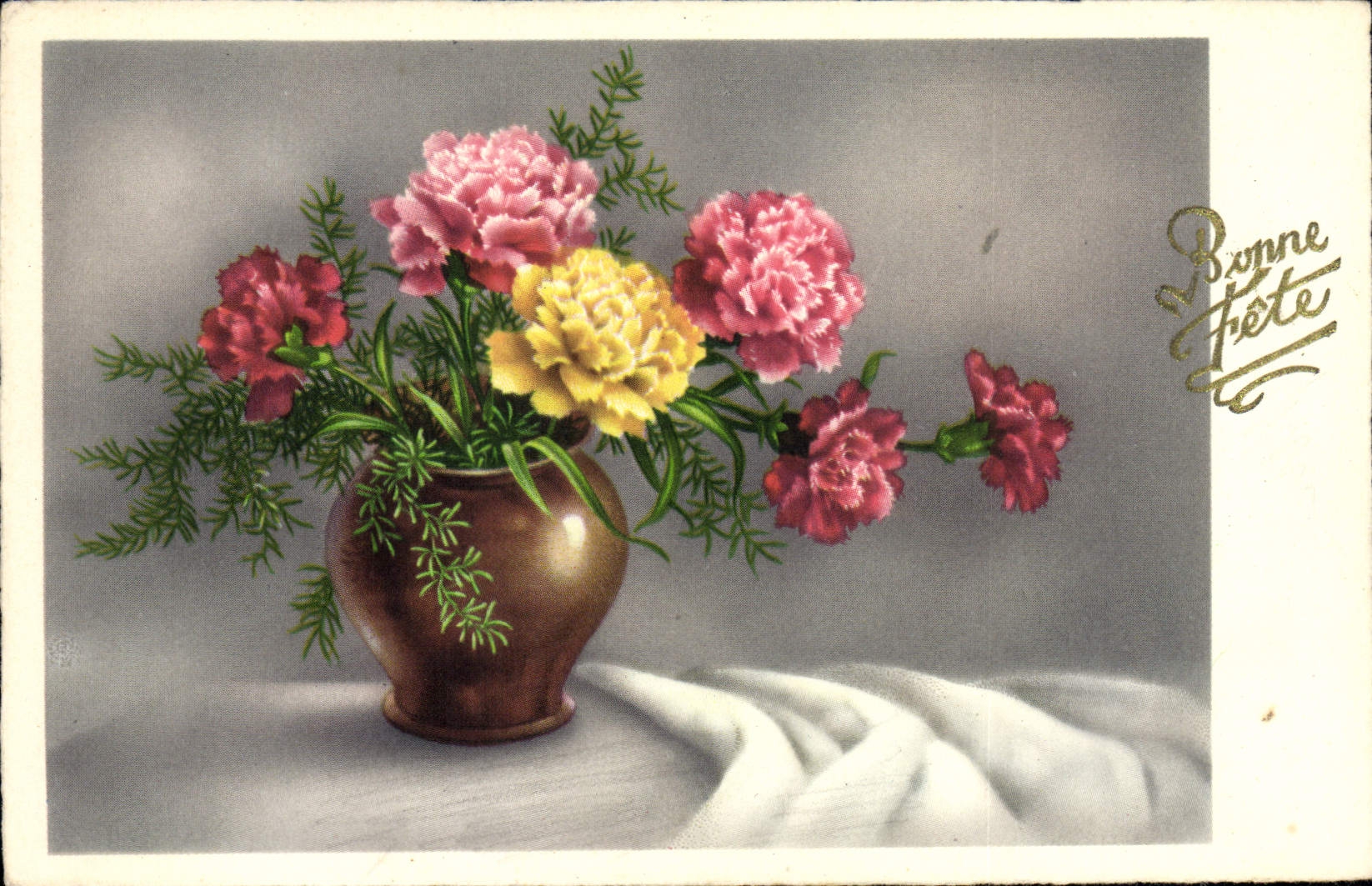 CPA Fantaisie Fleurs Bonne Fete 