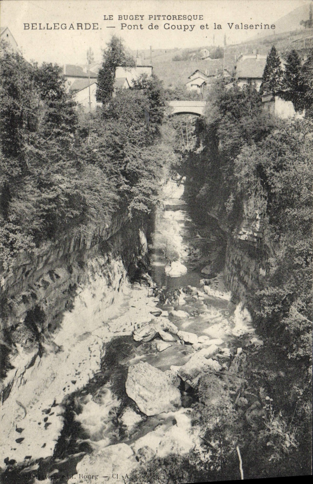 VINTAGE POSTCARD Bellegarde Bridge of Coupy and Valserine