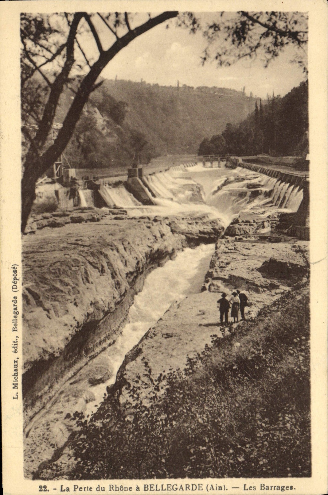 VINTAGE POSTCARD the Loss of the Rhone has Bellegarde the Stoppings