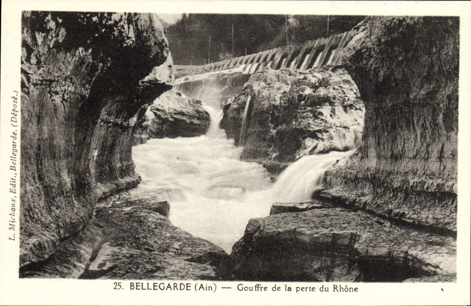 VINTAGE POSTCARD Bellegarde Pit of the loss of the Rhone