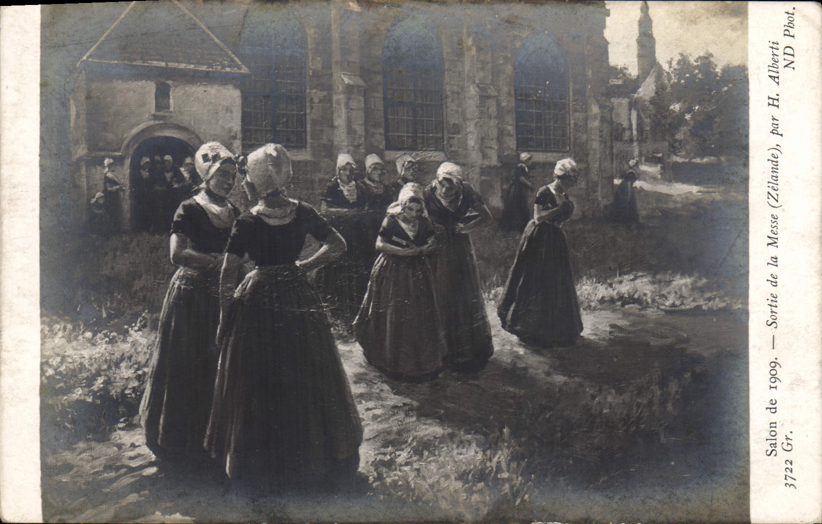 CPA Salon de 1909 Sortie de la Messe Zelande par H Alberti 