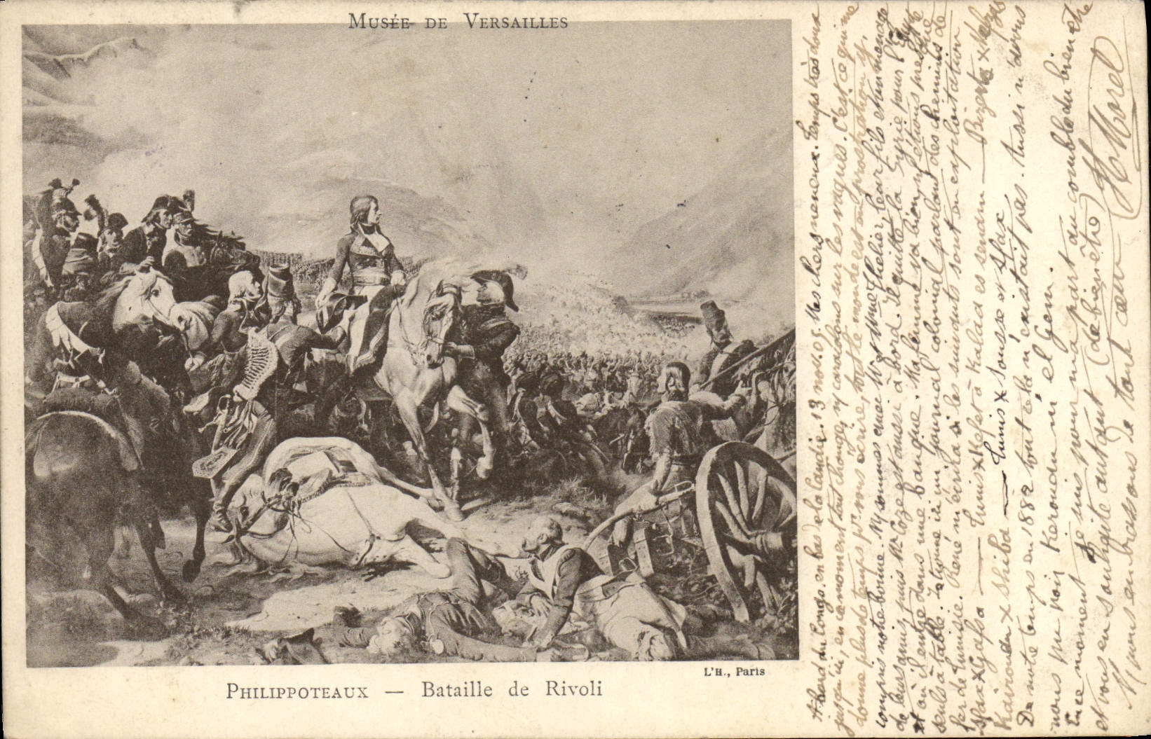 POSTAL Musee de la VENDIMIA de las batallas de Versalles Philippoteaux de Rivoli Militaria